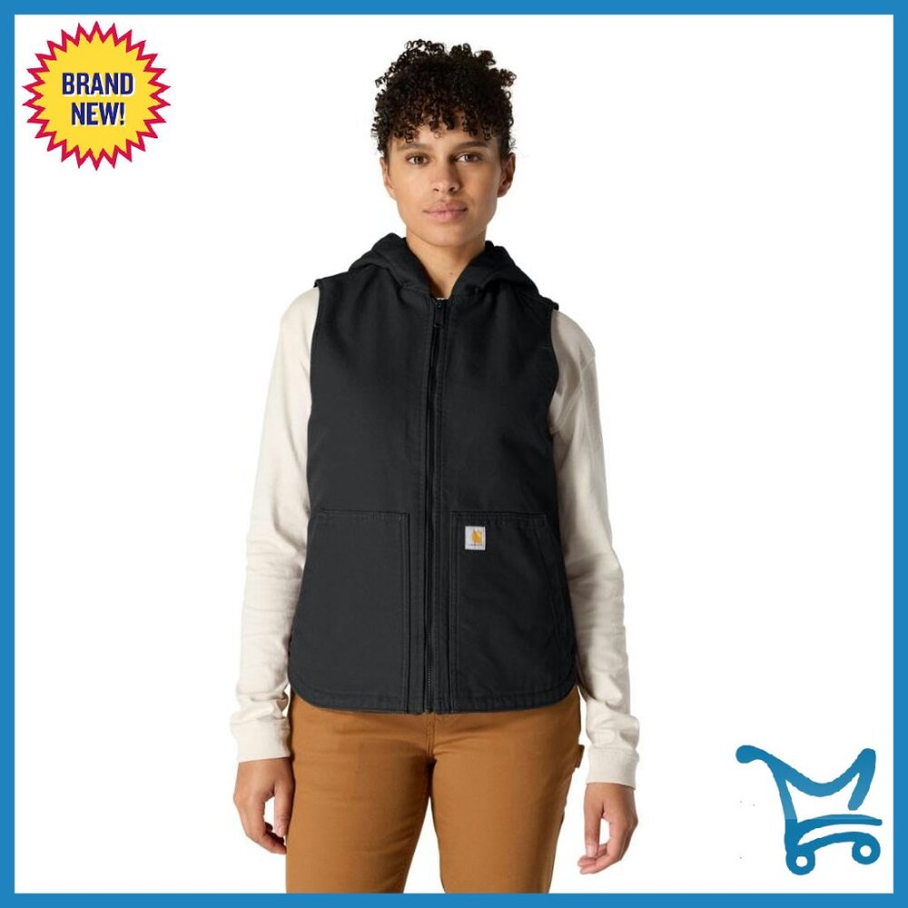 Insulated Hooded Duck Canvas Vest Women's Workwear Warm Layering